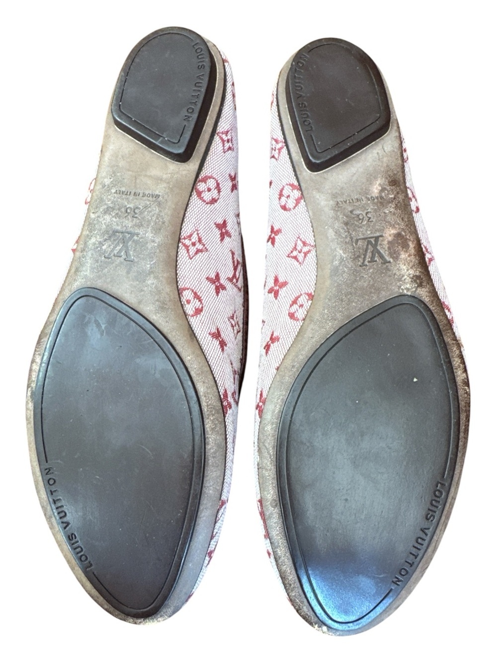 Louis Vuitton Y2K Flat Ballerina Alizee Mini Lin 36 EU Cerise Burgundy Monogram - Picture 11 of 15